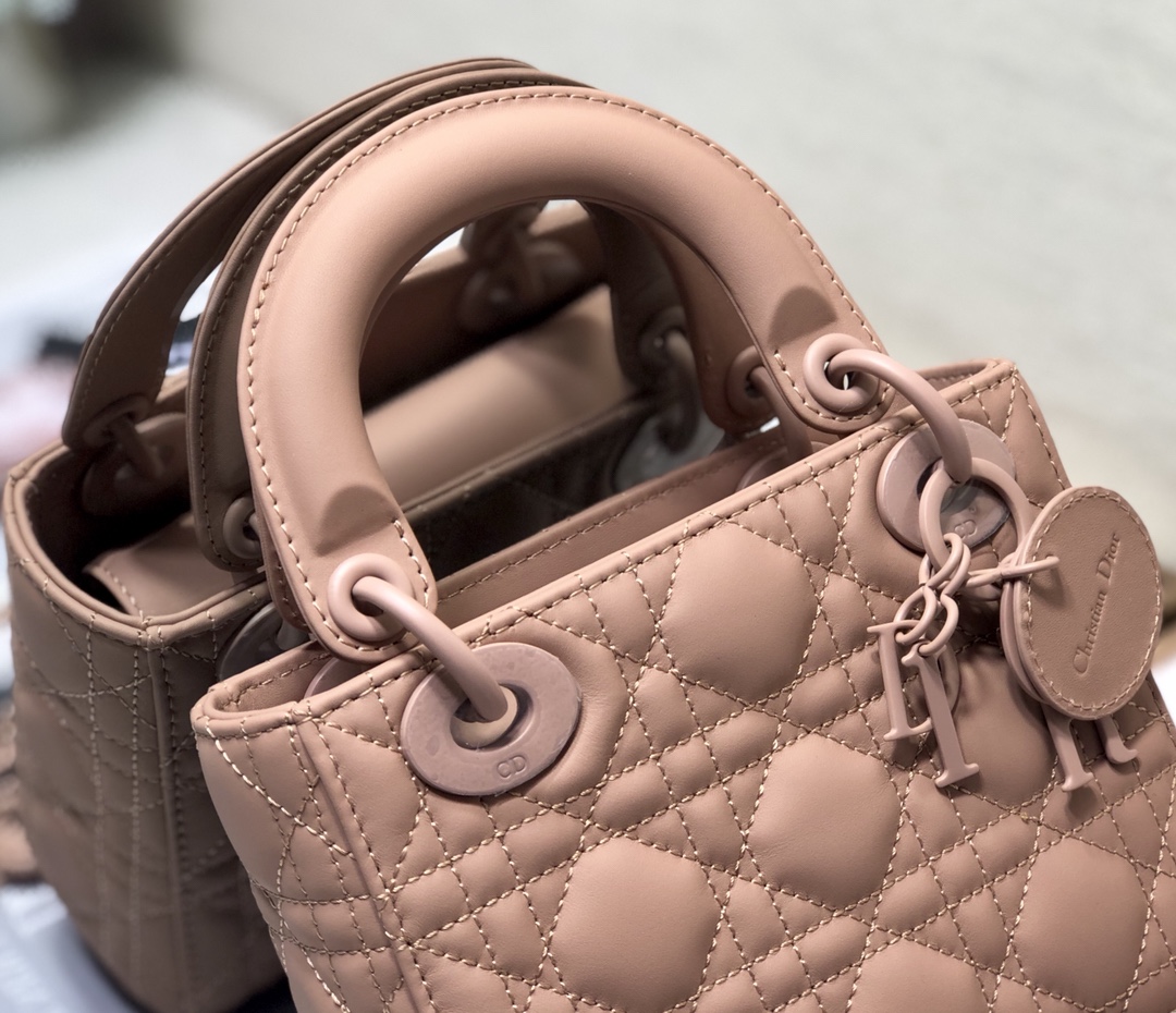 Mini Lady Dior Bag Biscuit Ultramatte Cannage Calfskin